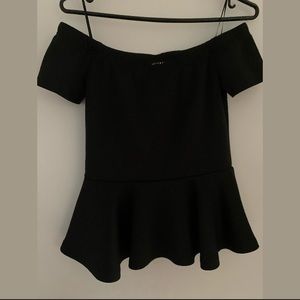 Black peplum top